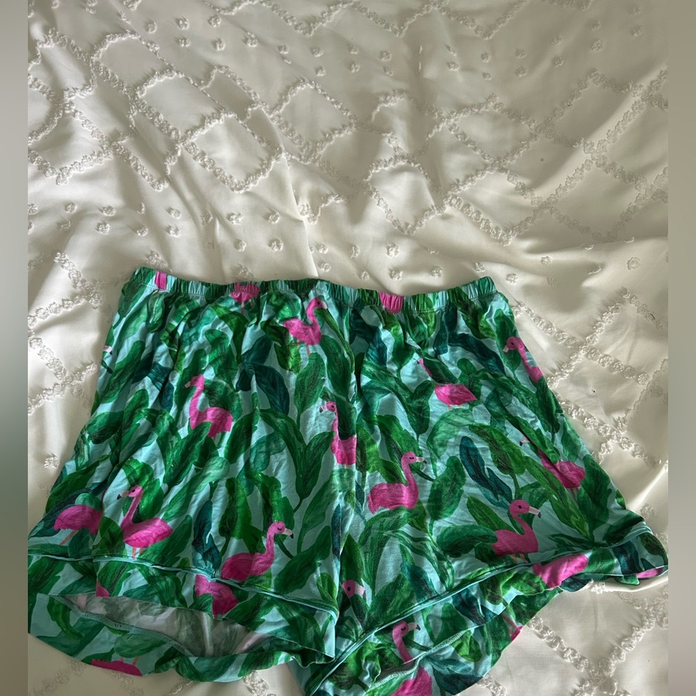 Little Sleepies Green and Pink Pj Bottoms w/ Flamingos